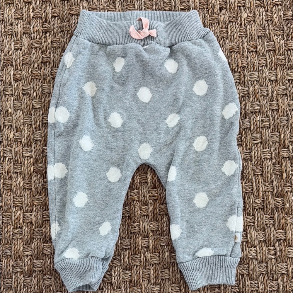 Gray Polka Dot Baby Pants